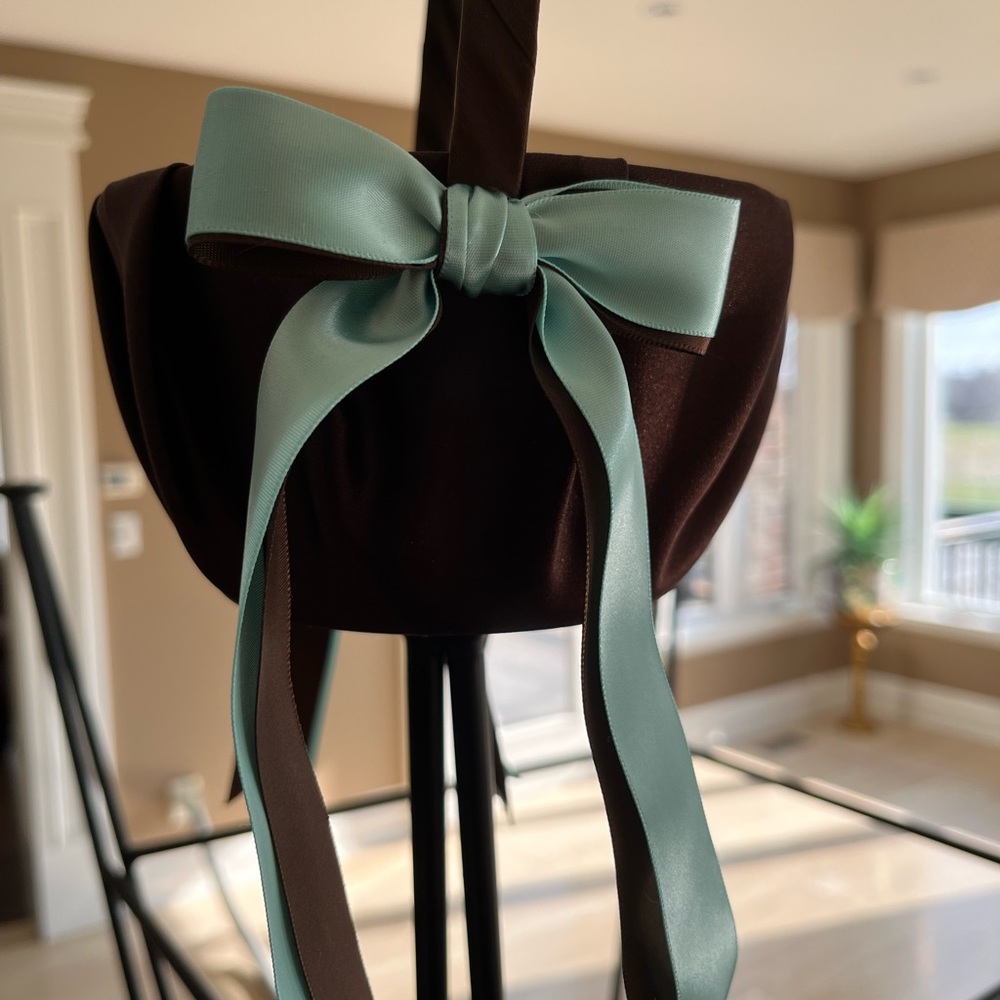 Brown Hat with Blue Bow